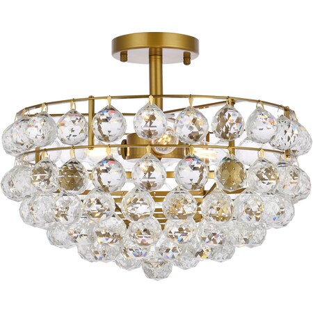 Elegant Lighting Savannah 16 Inch Flush Mount In Brass 1107F16BR